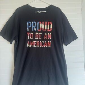 Men’s Black Graphic T-Shirt - Proud to Be an American L